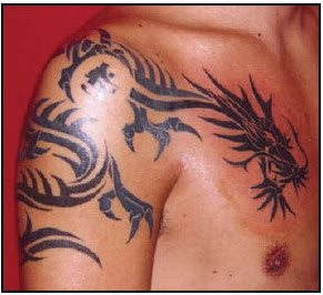 tribal dragon tattoos design