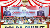 Dukung 100 Hari Kinerja Kapolri | Kapolres Simalungun Ikuti Commander Wish Kapolri secara Virtual dipimpin Kapolda Sumut
