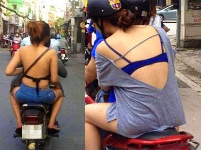 Những màn hở hang phản cảm của thiếu nữ Việt trên đường phố