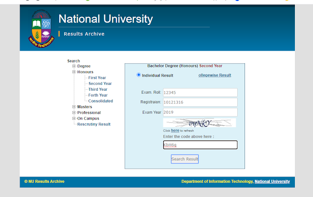 NU Honours 2nd year Result 2020 | nu.ac.bd | BD Result