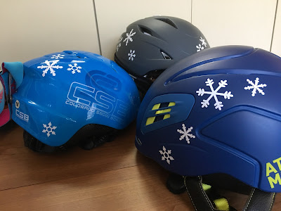 スキー スノーボード用ヘルメット　雪の結晶カッティングステッカー