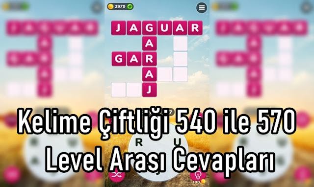 Kelime Çiftliği 540 ile 570 Level Arasi Cevaplari