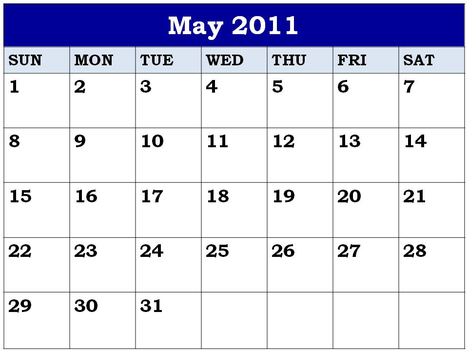 may calendar 2011 printable. april may calendar 2011 printable. may calendar 2011 printable