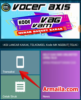 Cara Daftar dan Isi Paket 17GB Telkomsel klik menu transaksi.png