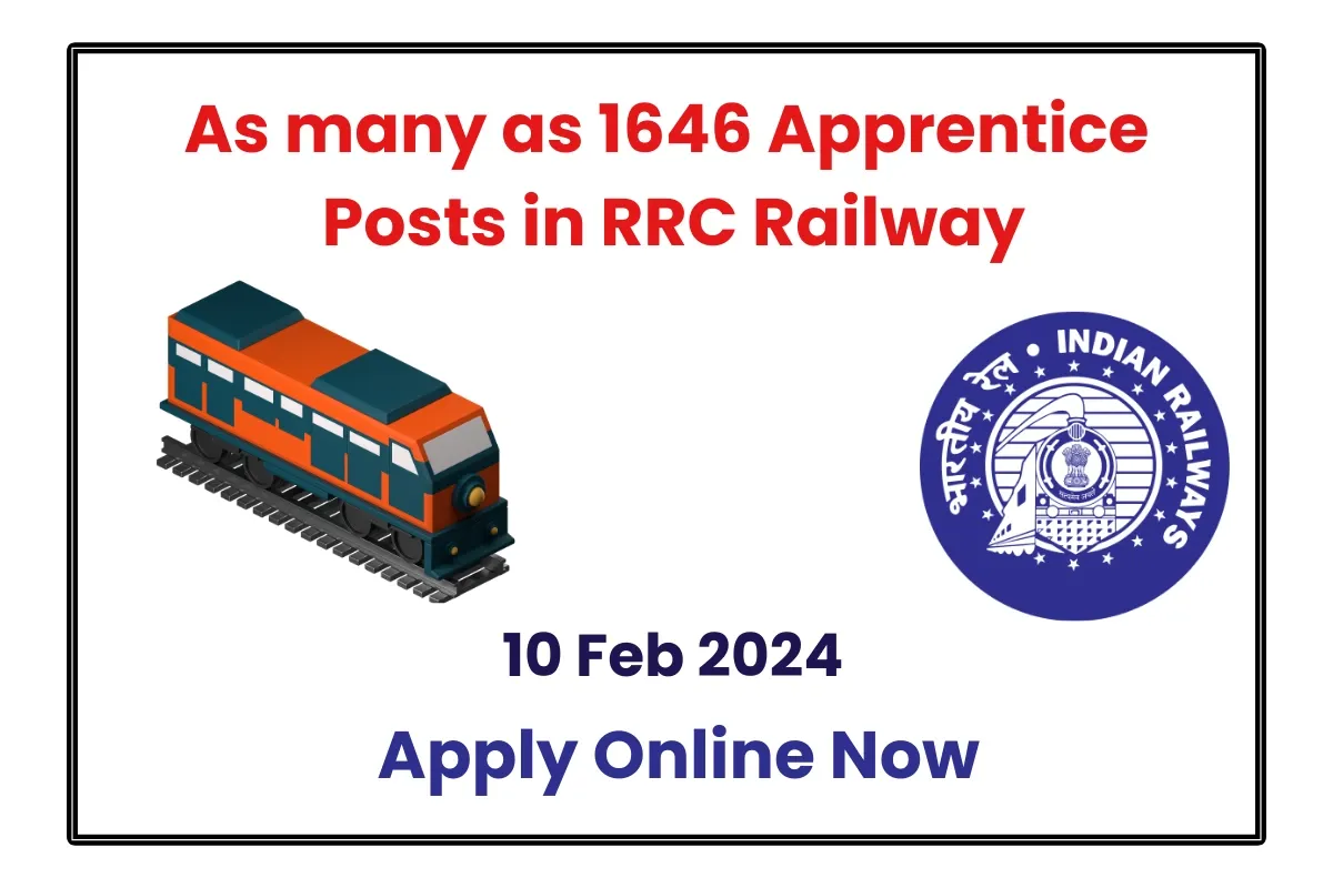 RRB Apprentice Recruitment Notification Out, Total 1646 Post
