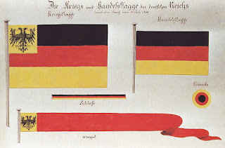 Pavilhões adotados pelo Estado Alemão em 1848.