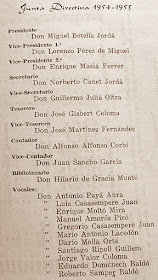 Directiva del Club Ajedrez Alcoy 1954/1955