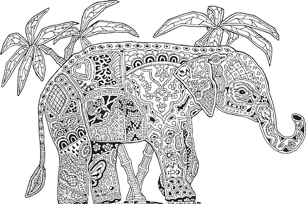 To Print Abstract Elephant Coloring Pages For Adults  Abstract 