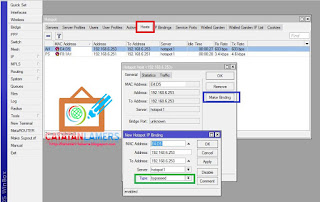  Kebetulan malam ini saya penyakit insomnia saya kambuh lagi Skenario 3 - Manajemen Bandwidth untuk user Hotspot yang di ByPass/Binding