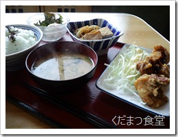鶏のから揚げ，牛肉と焼豆腐の煮込み，ポテトサラダ