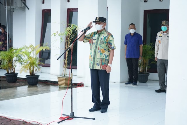 Pimpin Apel Pagi di Lingkungan Satpol PP, Bupati Asahan Minta Agar Tetap Menerapkan 3 T