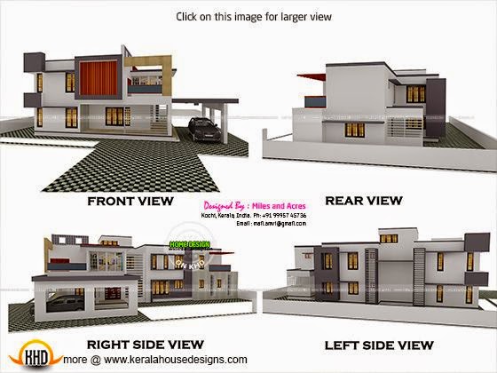 3d view  with plan  Kerala home  design  and floor plans 