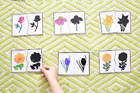 SPRING FLOWER SILHOUETTE MATCHING CARDS