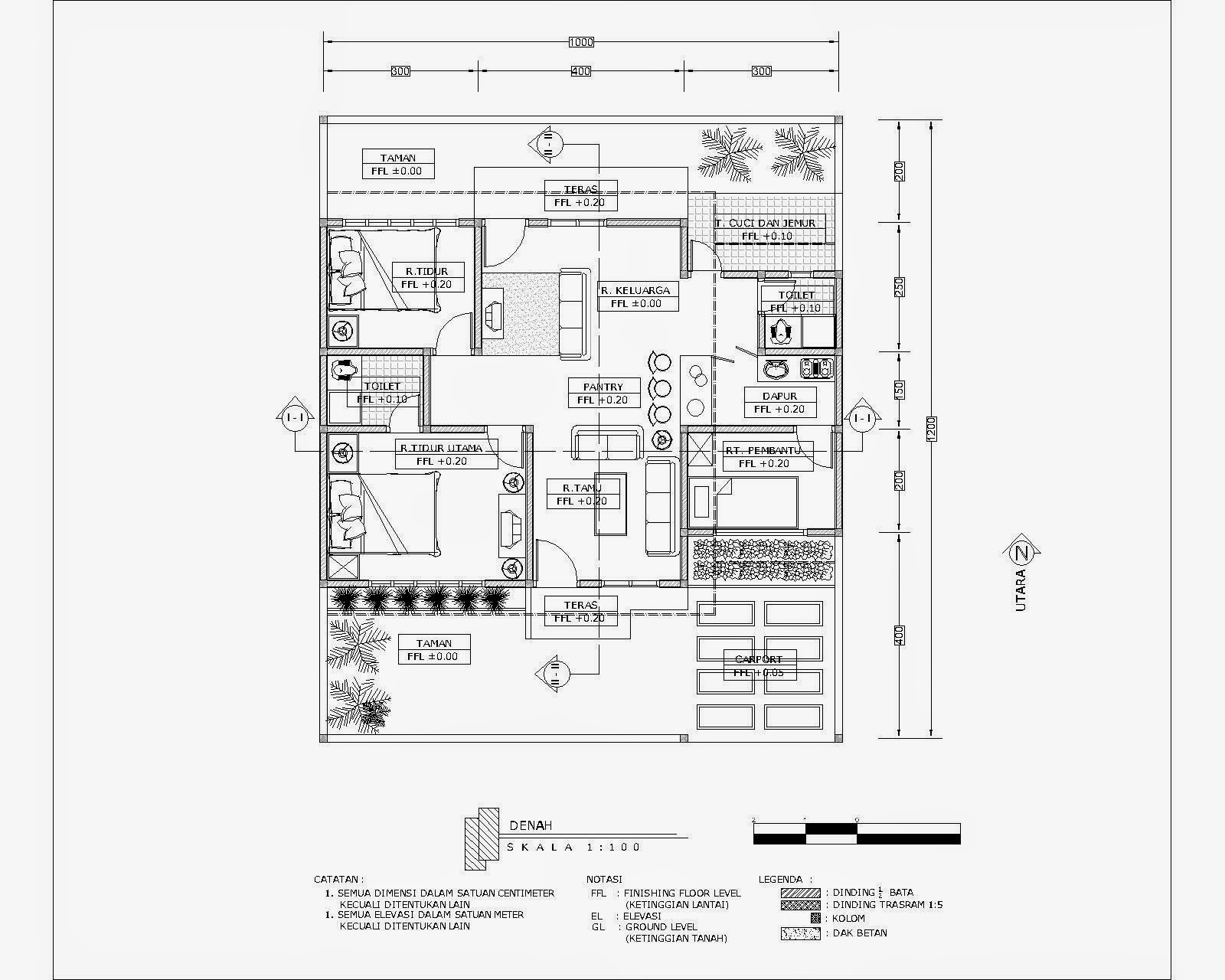 Contoh Gambar Denah Rumah Minimalis Menggunakan Autocad Griya Bagus