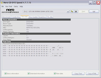 Nero CD-DVD Speed Info