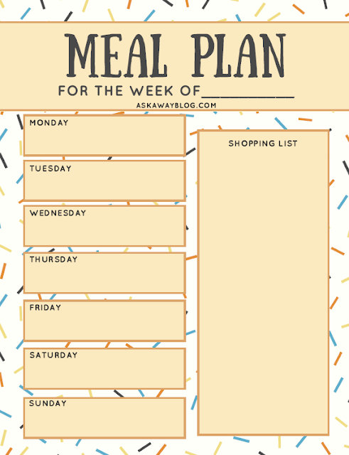 FREE Printable menu planner for each week can help save you money on groceries