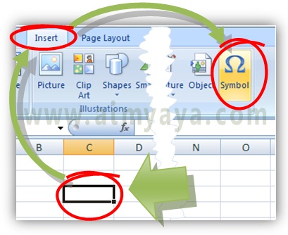  Gambar: Cara menyisipkan simbol di microsoft excel