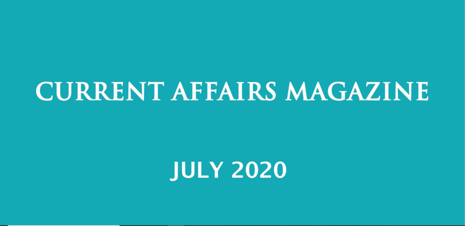 Current Affairs July 2020 iasparliament