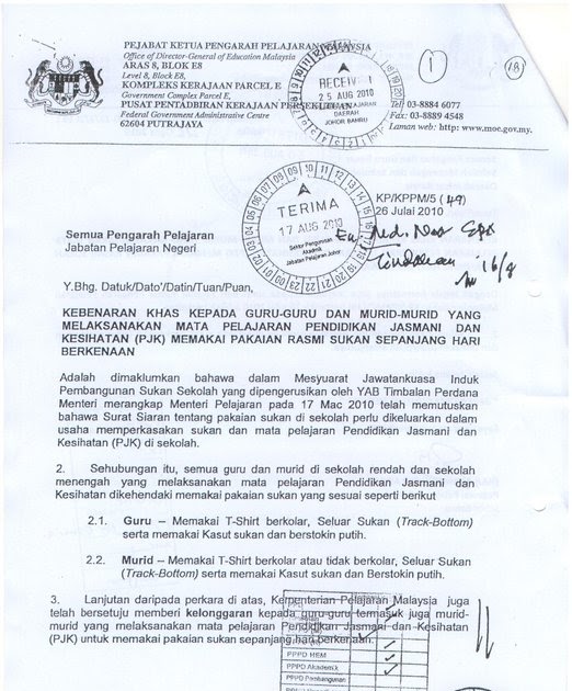 Surat Pejabat Menteri Kesihatan