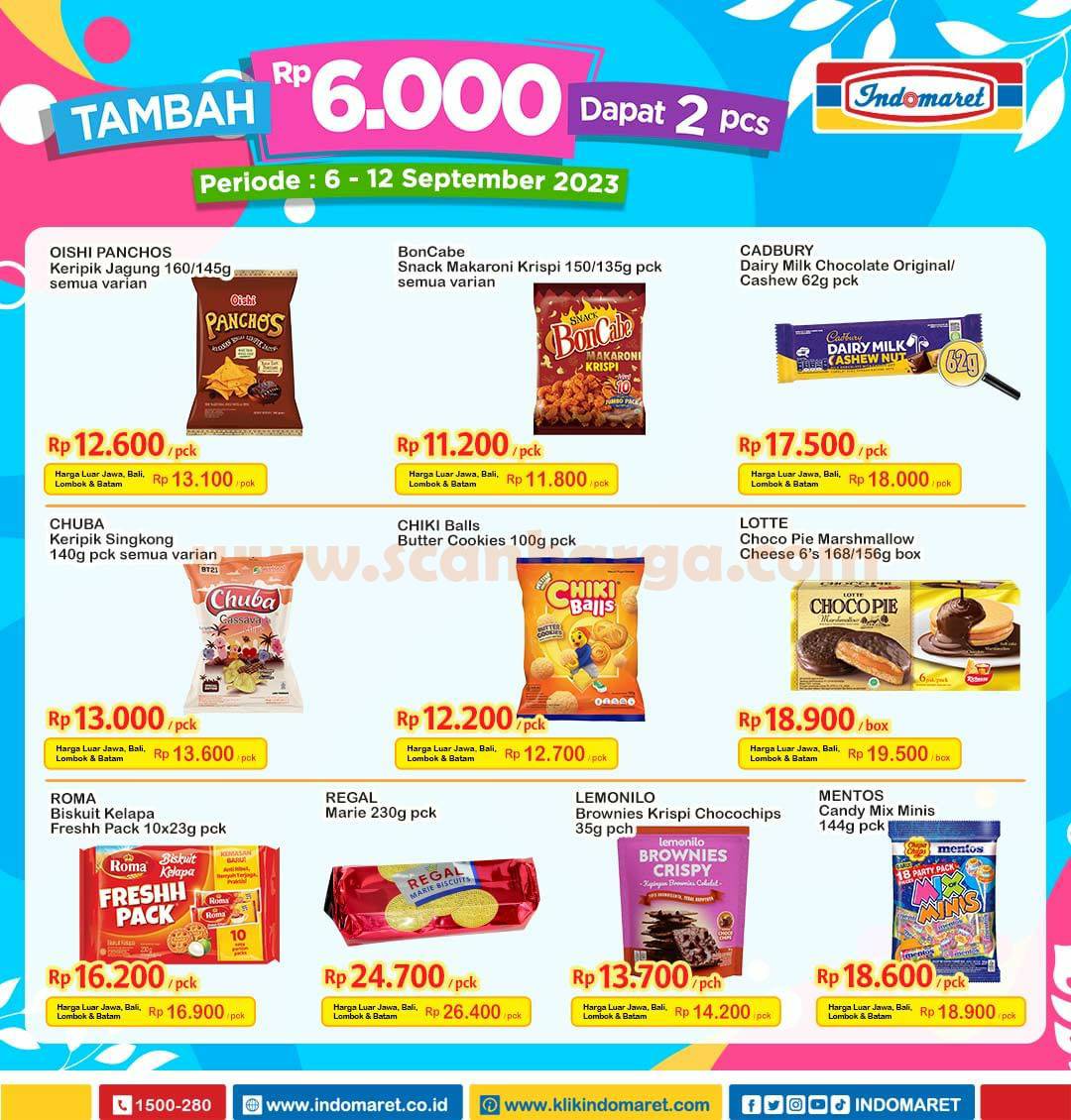 Promo INDOMARET TAMBAH +Rp 6.000 DAPAT 2 PCS 1