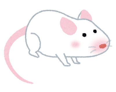 白いマウス・ハツカネズミのイラスト