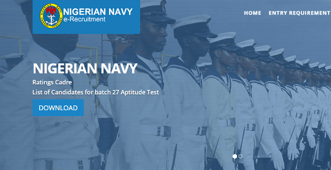 Nigerian Navy E-Recruitment 2017 List Of Successful Candidates For Batch 27 Aptitude Test