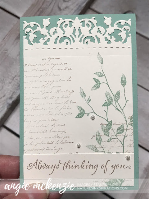 By Angie McKenzie for the Joy of Sets Blog Hop; Click READ or VISIT to go to my blog for details! Featuring the Very Versailles Stamp Set and Delicate Lace Dies; #stampinup #handmadecards #naturesinkspirations #stationerybyangie #joshop009 #anyoccasioncards #trifoldcards #veryversaillesstampset #cardtechniques #stamping #friendshipcards #makingotherssmileonecreationatatime