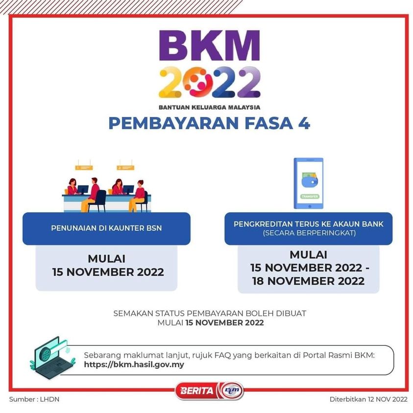 jadual bayaran bantuan keluarga Malaysia BKM 2022