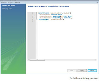 Create table in MySQL using MySQL workbench