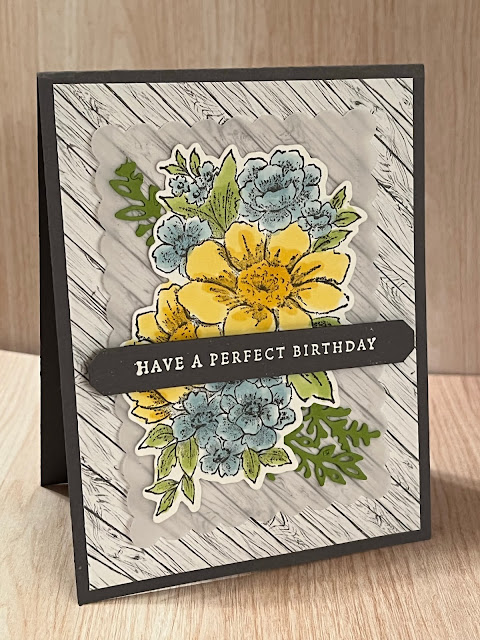 Handmade floral Birthday Card using products from the Heart & Home Suite from Stampin' Up!.