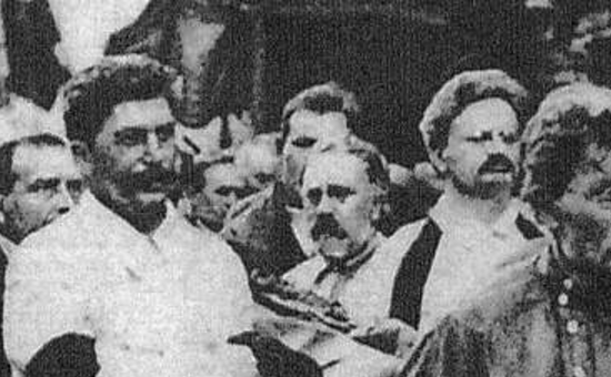 Burial of Felix Edmundovich Dzerzhinsky in Moscow. Bolshevik Party leaders bearing the coffin. (July 30, 1926)