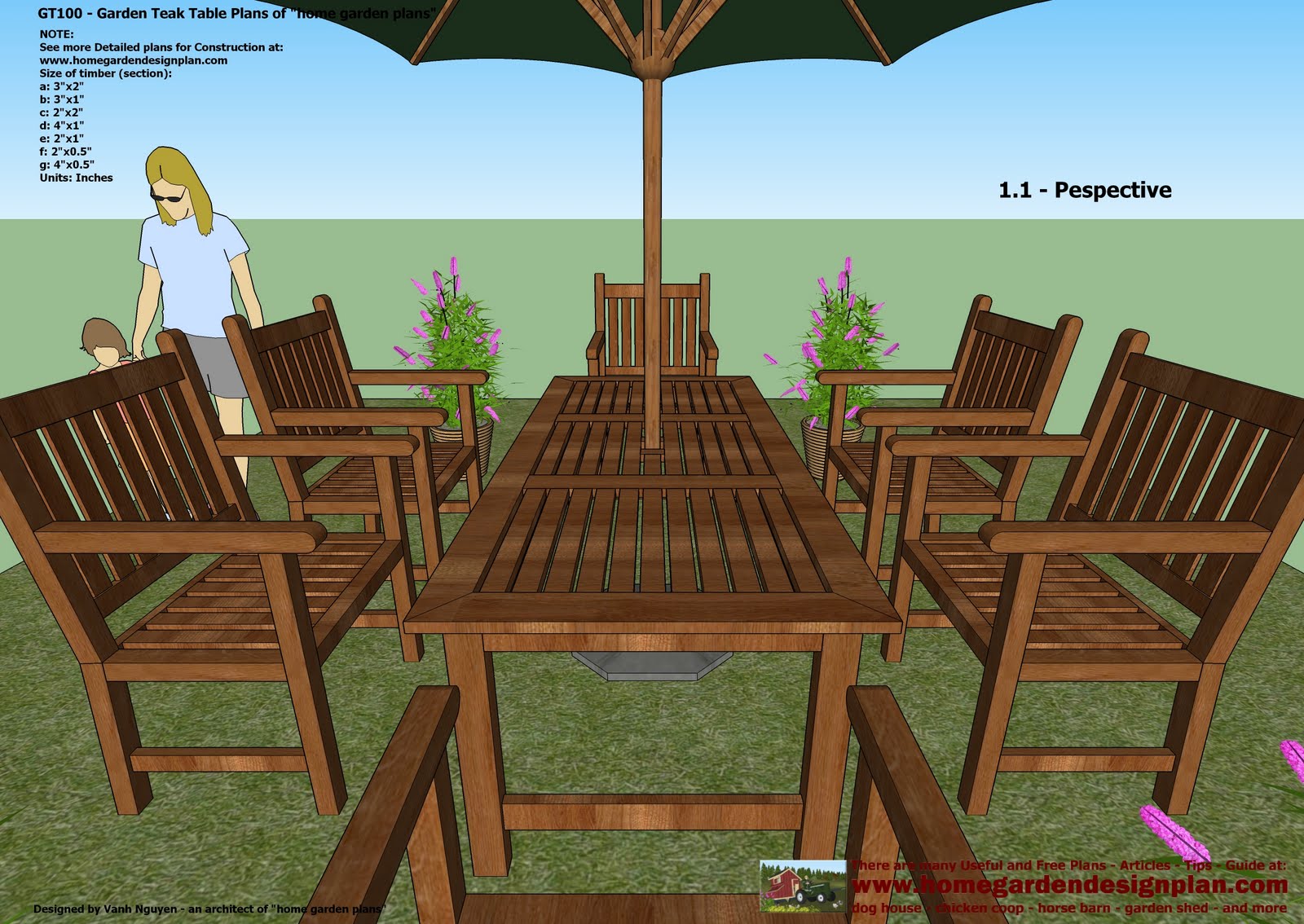 home garden plans: GT100 - Garden Teak Tables - Woodworking Plans ...