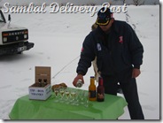 Champagne toast after a successful ride from the pilot. See the huge tips box next to the champagne glasses?