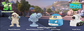 Burger King Planet 51 toys 2009 - Planet 51 Humaniac, Rollover Buggy, Planet 51 Universal Projector and Peepin' Rover toys