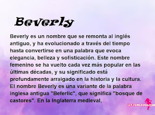 significado del nombre Beverly