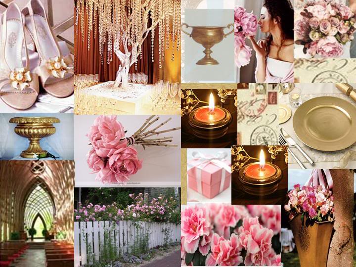 Pink tones keep the feel soft and elegant while touches of matte gold add 