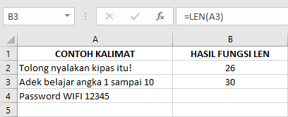 Rumus Fungsi “LEN” pada Microsoft Excel dan Contohnya