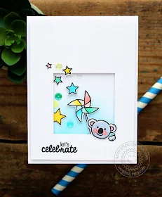 Sunny Studio Stamps: Let's Celebrate Koala Bear Card by Vanessa Menhorn (using Stars & Stripes and Comfy Creatures)