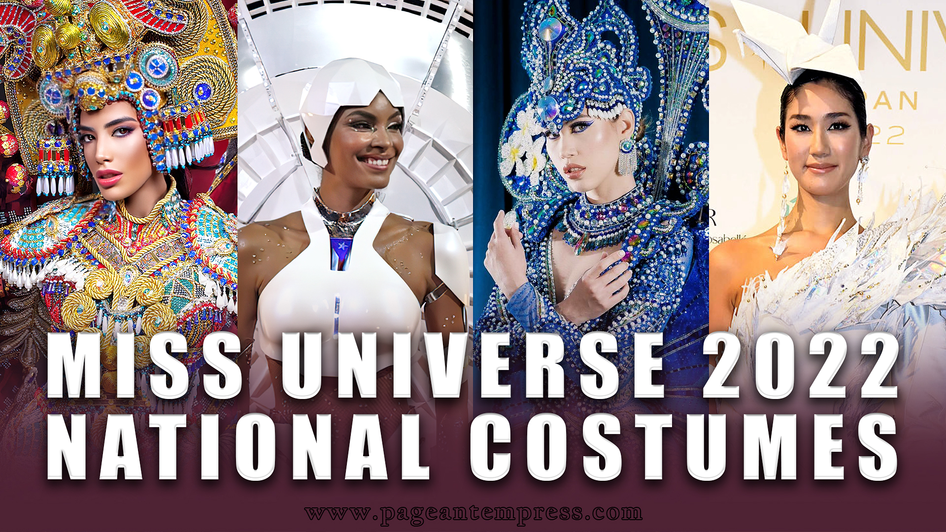 Miss Universe 2022 National Costumes from Nicaragua, Panama, Puerto Rico and Japan