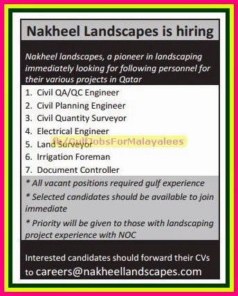 Nakheel Landscapes Job Vacancies for Qatar
