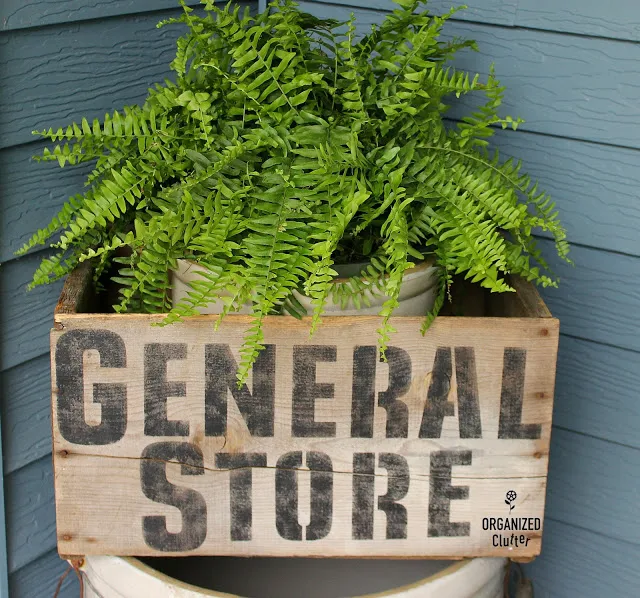 Rustic crate stenciled with General Store