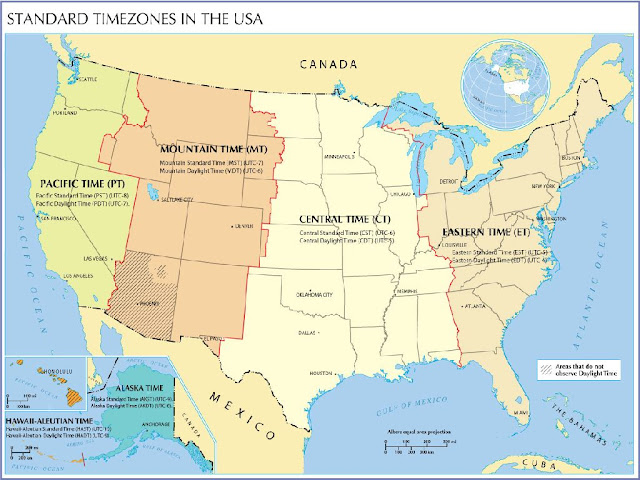 Time Zones In The United States Map 