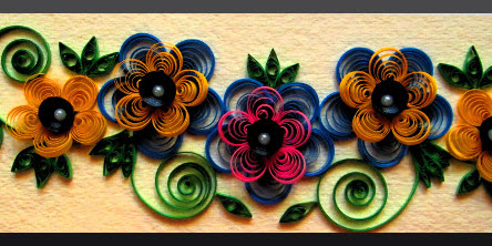 Quilled Project: Quilled Eccentric coil flowers..