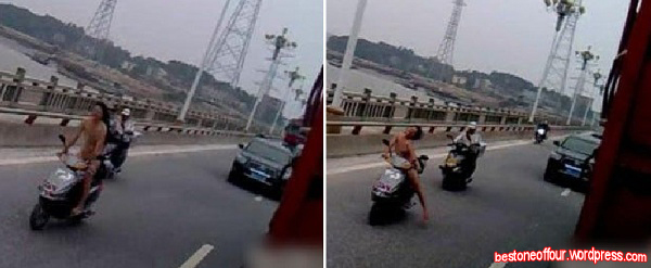 TranformaSiSemasA Wanita  B gel Bawak Motor Atas Jalan Raya