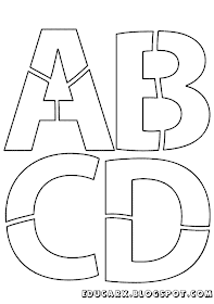 Modelo de letras para cartaz a b c d