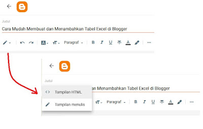 Menambahkan Tabel Excel di Blogspot