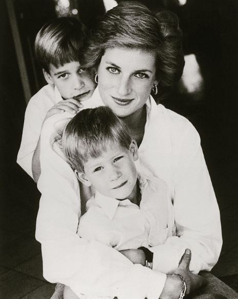 Princesa diana com os filhos