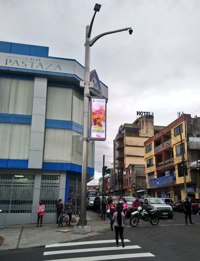 ECU 911 y Municipio de Morona aseguran el sistema de videovigilancia con la instalación de Postes Inteligentes