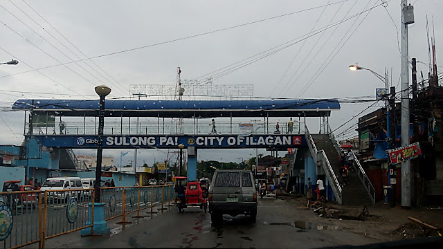 pedestrian overpass at busy street in Ilagan Isabela