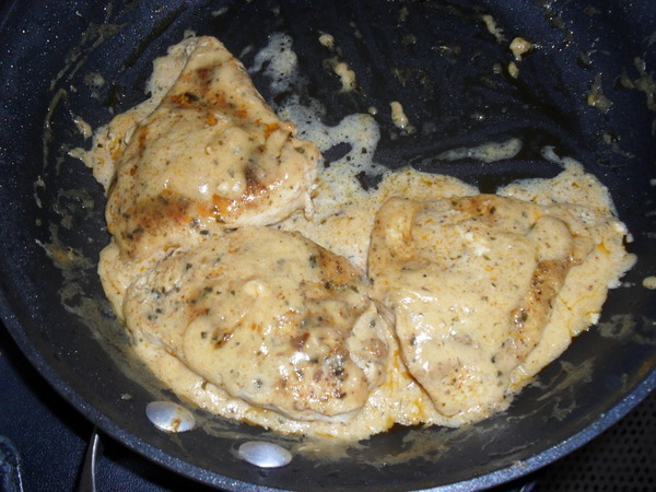 My Pork Chops with Low-Carb Mushroom Gravy in a Skillet